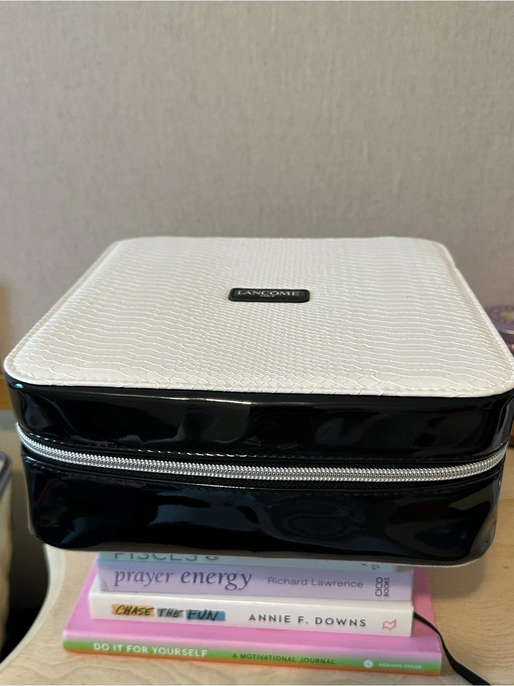 Lancome White Travel Cosmetic Bag with an extra 3 Pouch Inside